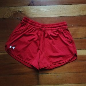 Red Under Armour shorts